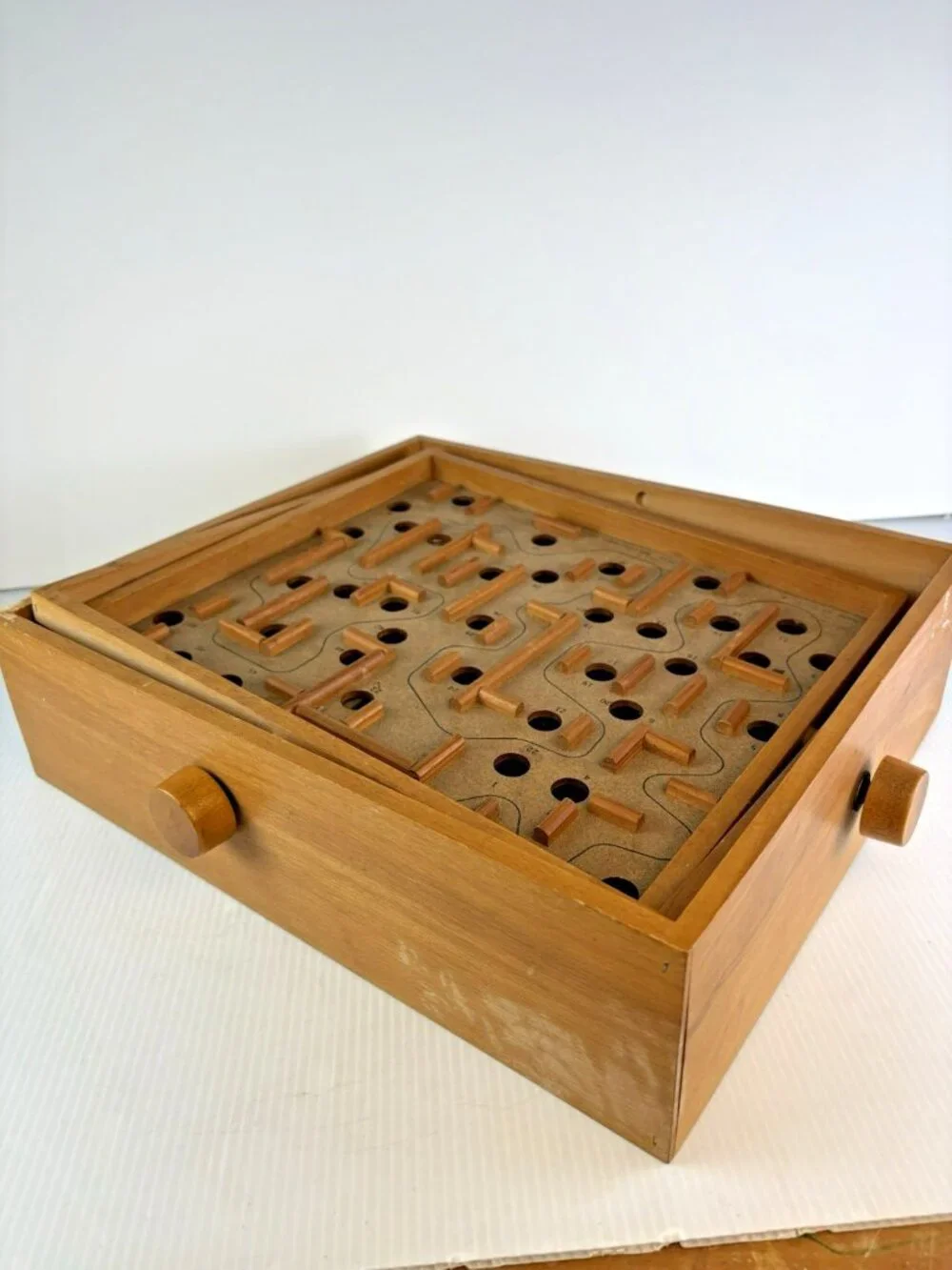 Vintage Wooden Labyrinth Space Tilt Maze Game By Pacific Game Co